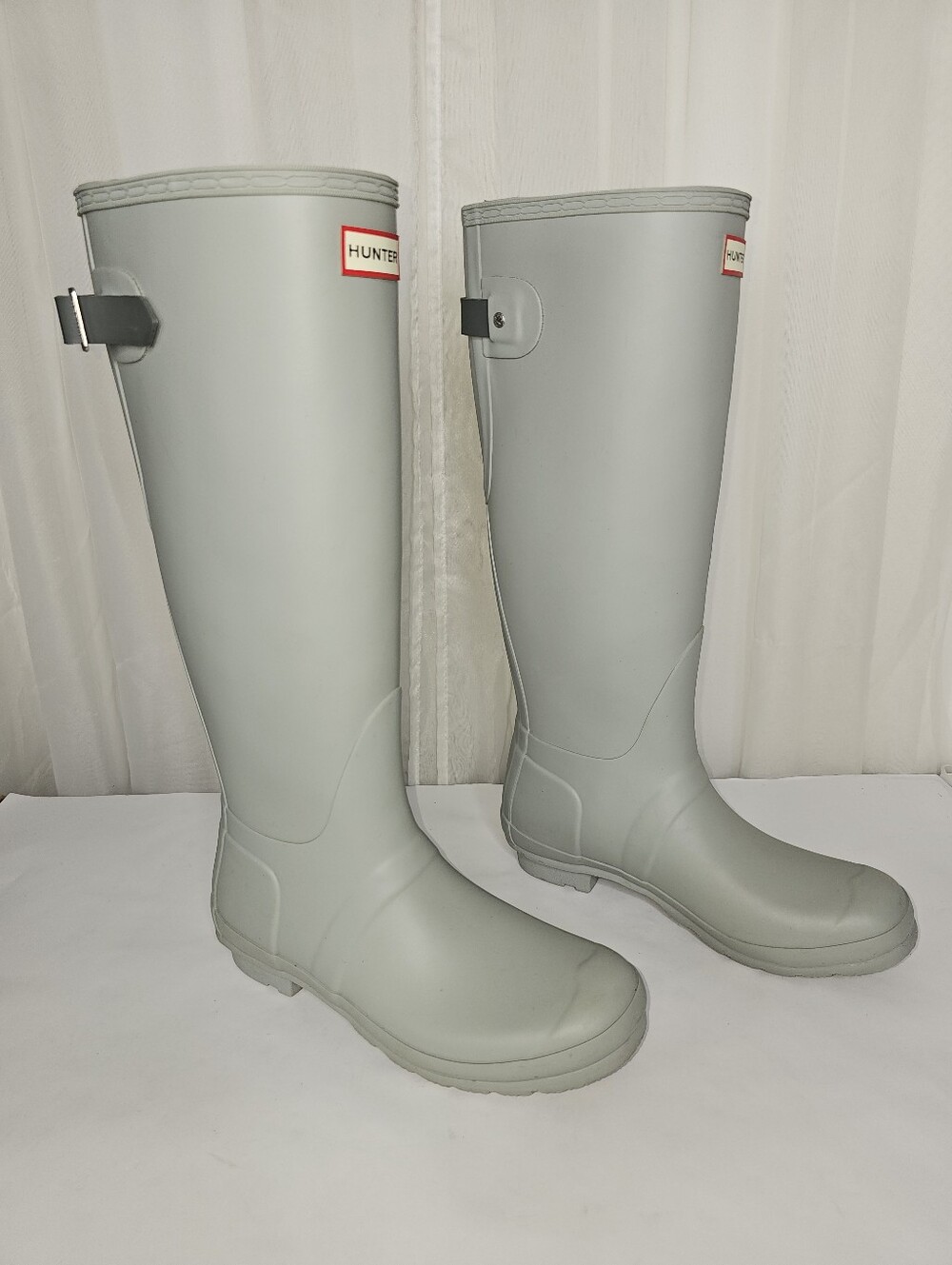 Hunter Original Tall Back Adjustable Rain Boots - Gull Gray Women's 8